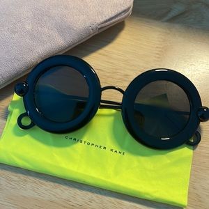 Christopher Kane black round sunglasses